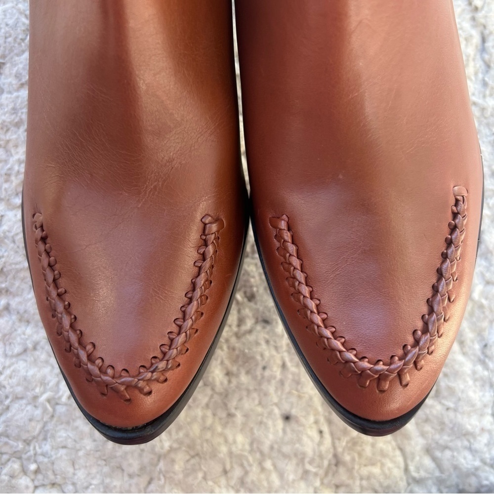 3.1 Phillip Lim 3.1 Lara Low Cut Brandy Leather Chelsea Heel Ankle Booties - Picture 7 of 14